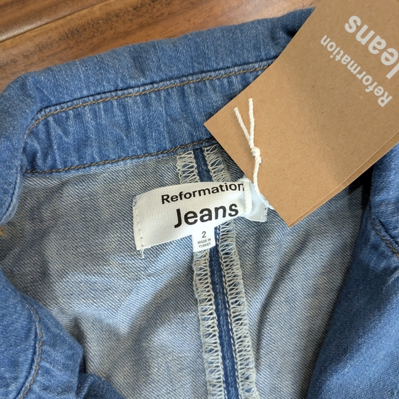 NWT Reformation Ellison Denim Dress Size 2 - Picture 4 of 6
